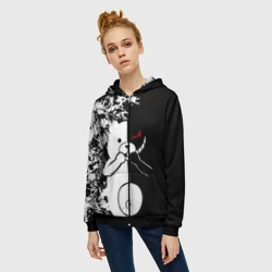 Женская толстовка 3D на молнии Monokuma держит руки - фото 2