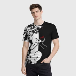 Мужская футболка 3D Monokuma держит руки - фото 2