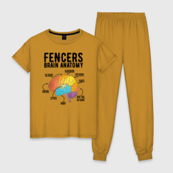 Женская пижама хлопок Fences Brain Anatomy