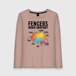 Женский лонгслив хлопок Fences Brain Anatomy