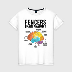 Женская футболка хлопок Fences Brain Anatomy