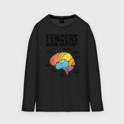 Женский лонгслив oversize хлопок Fences Brain Anatomy