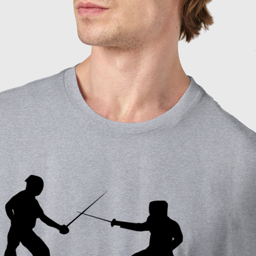 Мужская футболка хлопок Fencing, цвет меланж - фото 6