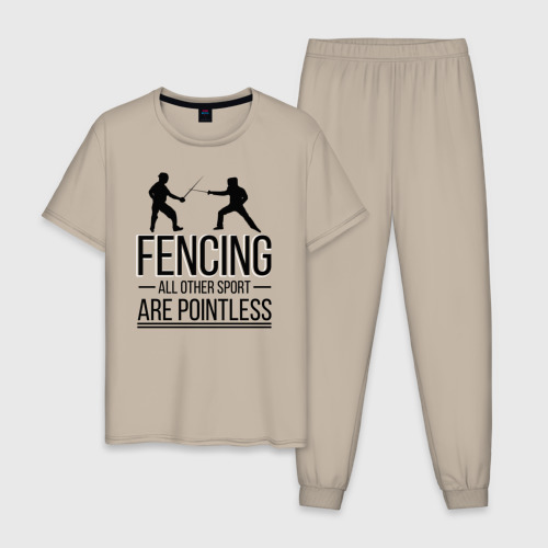 Мужская пижама хлопок Fencing, цвет миндальный