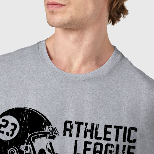 Мужская футболка хлопок Athletic League, цвет меланж - фото 6