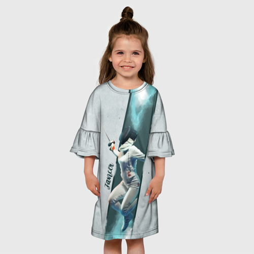 Детское платье 3D с принтом Фехтовальщик, вид сбоку #3