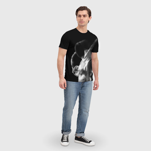 Мужская футболка 3D с принтом Fencer, вид сбоку #3