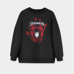 Женский свитшот oversize без начеса хлопок Stignata
