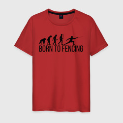Мужская футболка хлопок Born to Fencing