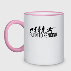 Кружка двухцветная Born to Fencing