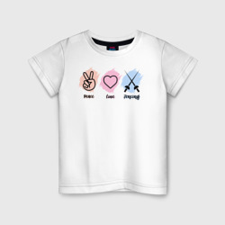 Детская футболка хлопок Peace, love, fencing