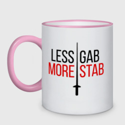 Кружка двухцветная Less Gab, More Stab