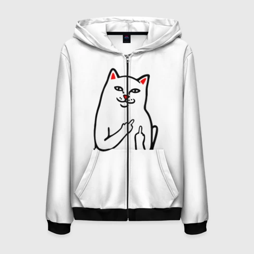 Мужская толстовка 3D на молнии Meme Cat