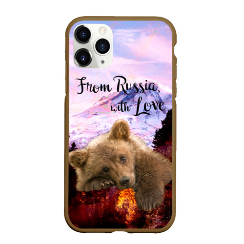 Чехол для iPhone 11 Pro Max матовый с принтом Из России с любовью, вид спереди #2