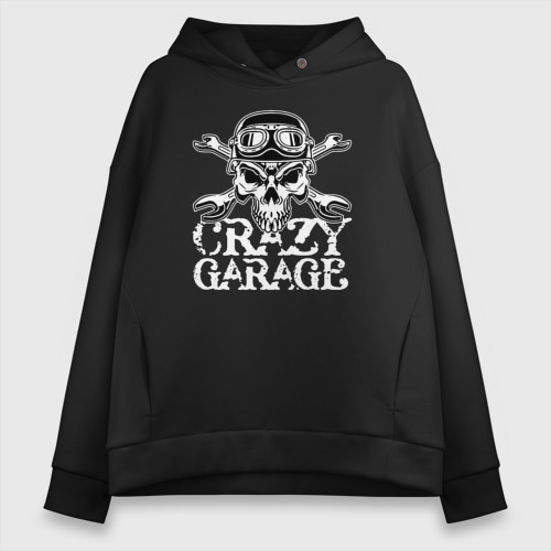 Женское худи Oversize хлопок Crazy garage, цвет черный