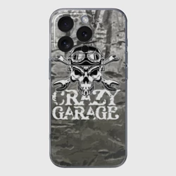 Чехол для iPhone 16 Pro Max силиконовый с защитой камеры Crazy garage