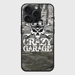 Чехол силиконовый для Apple iPhone 15 Pro Мax матовый Crazy garage