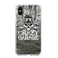 Чехол для iPhone XS Max матовый Crazy garage