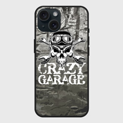 Чехол силиконовый для Apple iPhone 15 матовый Crazy garage