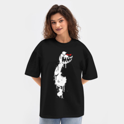Женская футболка Oversize хлопок texturе Monokuma paint - фото 2