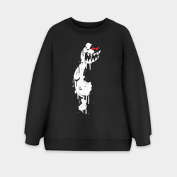 Женский свитшот oversize без начеса хлопок Monokuma paint