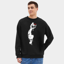Мужской свитшот oversize без начеса хлопок Monokuma paint - фото 2