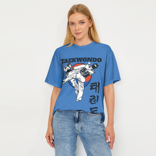 Женская футболка oversize 3D Taekwondo, цвет 3D печать - фото 5