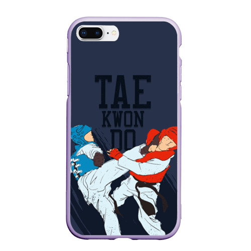 Чехол для iPhone 7Plus/8 Plus матовый Taekwondo, цвет светло-сиреневый
