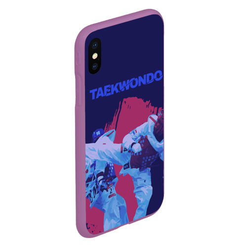 Чехол для iPhone XS Max матовый Taekwondo, цвет фиолетовый - фото 3