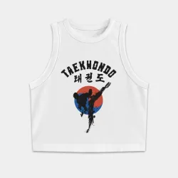 Женская укороченная майка-топ хлопок Taekwondo