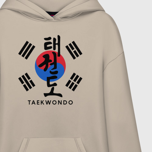 Худи SuperOversize хлопок Taekwondo, цвет миндальный - фото 3