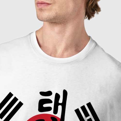 Мужская футболка хлопок с принтом Taekwondo, фото #4