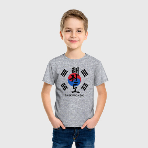 Детская футболка хлопок с принтом Taekwondo, фото на моделе #1