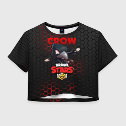 Женская футболка Crop-top 3D Brawl Stars crow ворон стальная броня