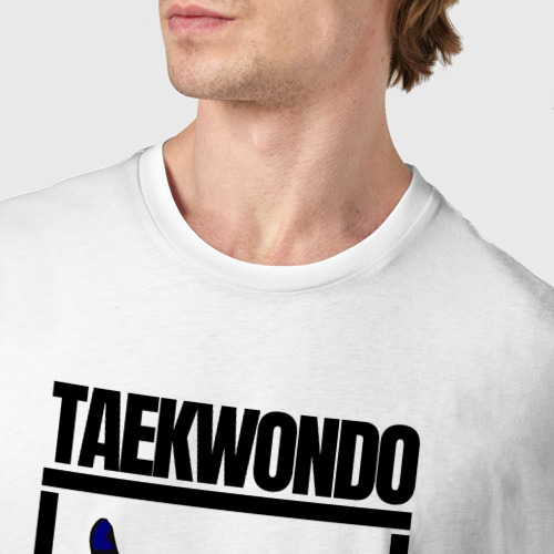 Мужская футболка хлопок Taekwondo, цвет белый - фото 6
