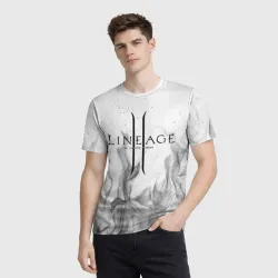 Мужская футболка 3D Lineage 2: white-black - фото 2