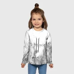 Детский лонгслив 3D Lineage 2: white-black - фото 2
