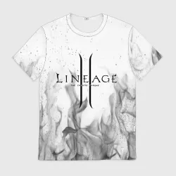 Мужская футболка 3D Lineage 2: white-black