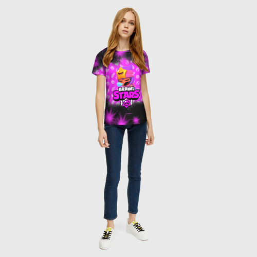 Женская футболка 3D с принтом BRAWL STARS:SANDY, вид сбоку #3