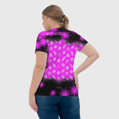 Женская футболка 3D с принтом BRAWL STARS:SANDY, вид сзади #2
