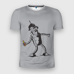 Мужская футболка 3D Slim Futurama. Bender Banksy