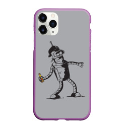 Чехол для iPhone 11 Pro Max матовый Futurama. Bender Banksy