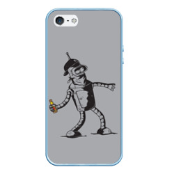 Чехол для iPhone 5/5S матовый Futurama. Bender Banksy