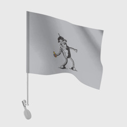 Флаг для автомобиля Futurama. Bender Banksy