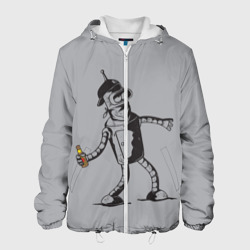 Мужская куртка 3D Futurama. Bender Banksy