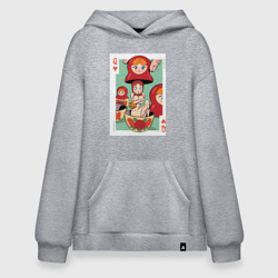 Худи SuperOversize хлопок Матрешка современная - карта дамы