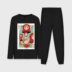 Мужская пижама с лонгсливом хлопок Матрешка современная - карта дамы