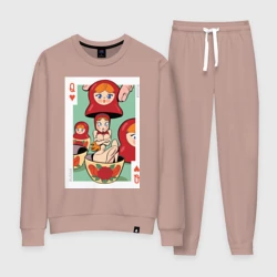 Женский костюм хлопок Матрешка современная - карта дамы