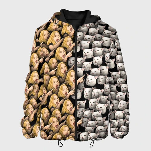 Мужская куртка 3D Девушки орут на котиков