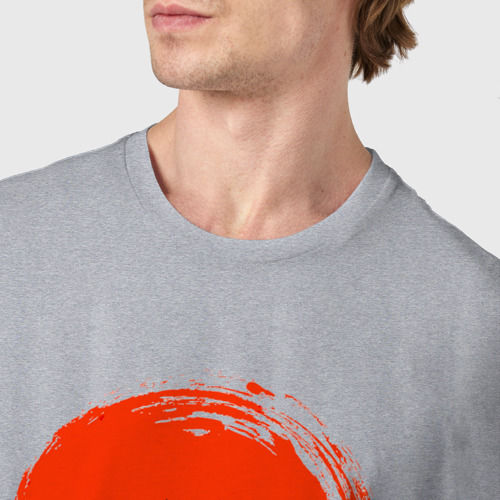 Мужская футболка хлопок Гора Фудзияма, цвет меланж - фото 6